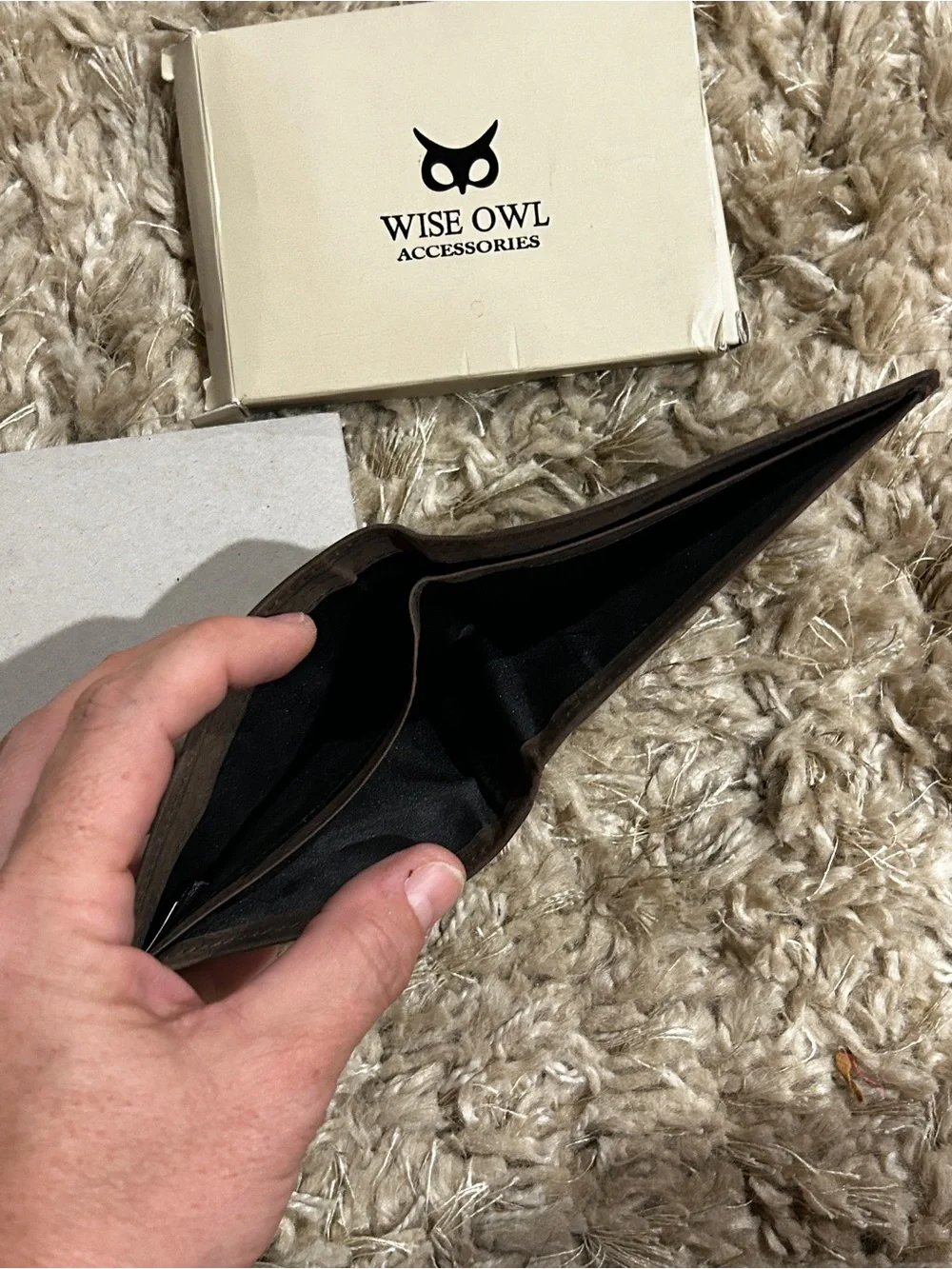 Wise Owl Brown Leather Bi-Fold RFID Wallet